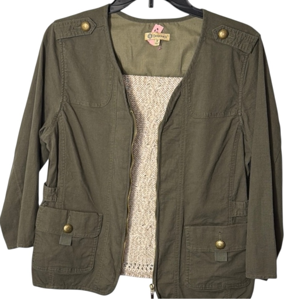 Democracy Jacket Green/Tan Utility in Size M
GUC